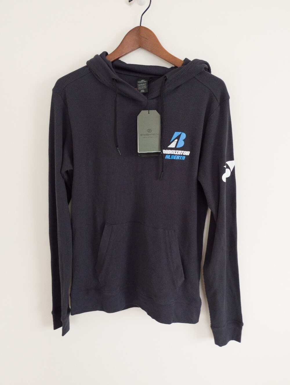 Stormtech Ashburn Waffle Knit Thermal Hoodie Small Graphite Gray Athletic NWT